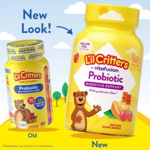 L'il Critters Probiotic with Prebiotic Fiber Gummies, Cherry, Orange & Grape, 1 Billion CFU, 60 Count - view 2