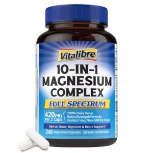 Vitalibre Magnesium Complex 10-in-1, 420 mg Elemental Magnesium, 120 Capsules
