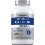 PipingRock Calcium 1,200 mg plus D3 1,000 IU, 200 Rapid Release Softgels
