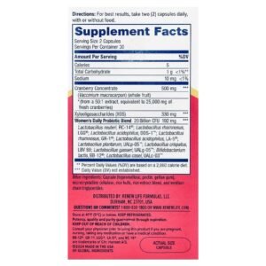 Renew Life Women's Daily 3-in-1 Prebiotics & Probiotics with Cranberry, 20 Billion, 60 Capsules - view 2