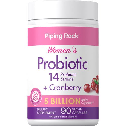 4BE33FB0-D3C0-4B5E-BAC4-6BC7258AE26F.jpg PipingRock Women's Probiotic, 14 Strains, 5 Billion Cultures with Cranberry, 90 Capsules