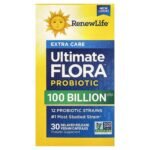 Renew Life Ultimate Flora Extra Care Probiotic, 100 Billion CFU, 30 Capsules