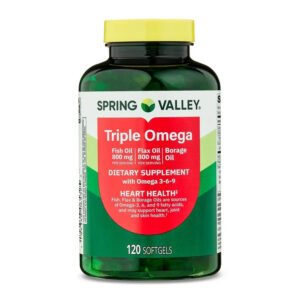 Spring Valley Triple Omega Fish, Flax & Borage Oil, 120 Softgels