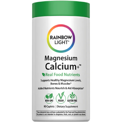 Rainbow Light Calcium, Magnesium + Vitamin D3 with Real Food Nutrients, 90 Tablets