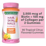 Nature's Bounty Hair, Skin & Nails with Collagen Gummies, Tropical Citrus, 90 Count - view 2