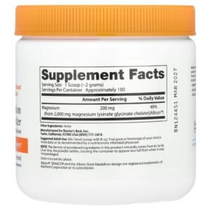 Doctor's Best High Absorption Magnesium Lysinate Glycinate Powder, 200 g - view 2