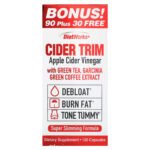 Diet Works Cider Trim Apple Cider Vinegar with Garcinia, Ginger & Cayenne, 120 Capsules