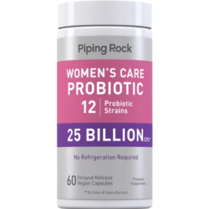 PipingRock Women's Probiotics & Prebiotics, 25 Billion CFU, 60 Delayed-Release Capsules