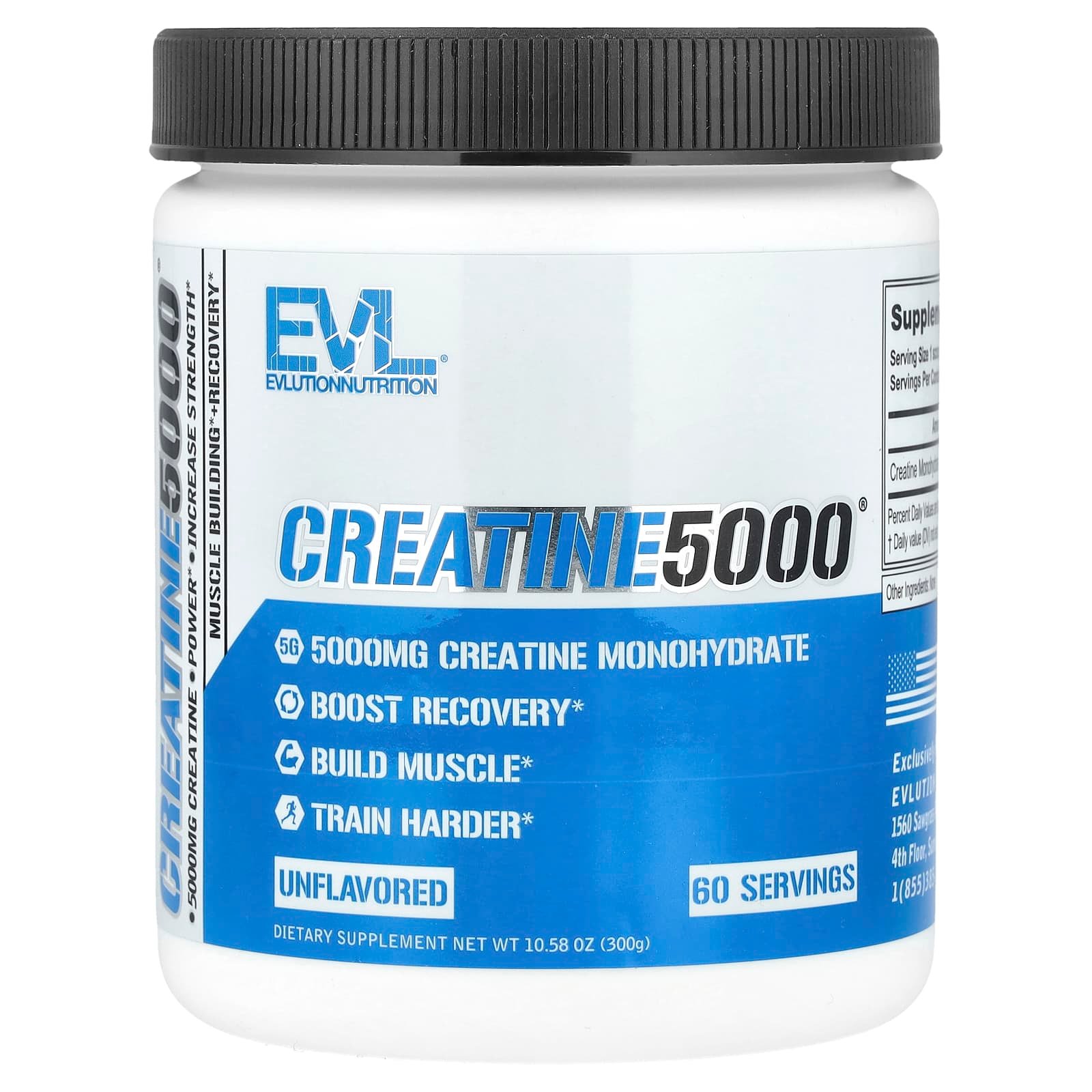 AEE94103-626A-4406-AF44-1922C961B313.jpg EVLution Nutrition Creatine 5000 Powder, 300 g, 60 Servings