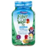 Vitafusion FiberWell Fit, Sugar-Free Fiber Gummies, Peach, Raspberry & Berry, 90 Count