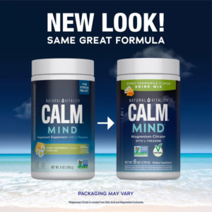 Natural Vitality CALM Mind Magnesium Citrate + L-Theanine, Honey Chamomile, 168 g - view 2
