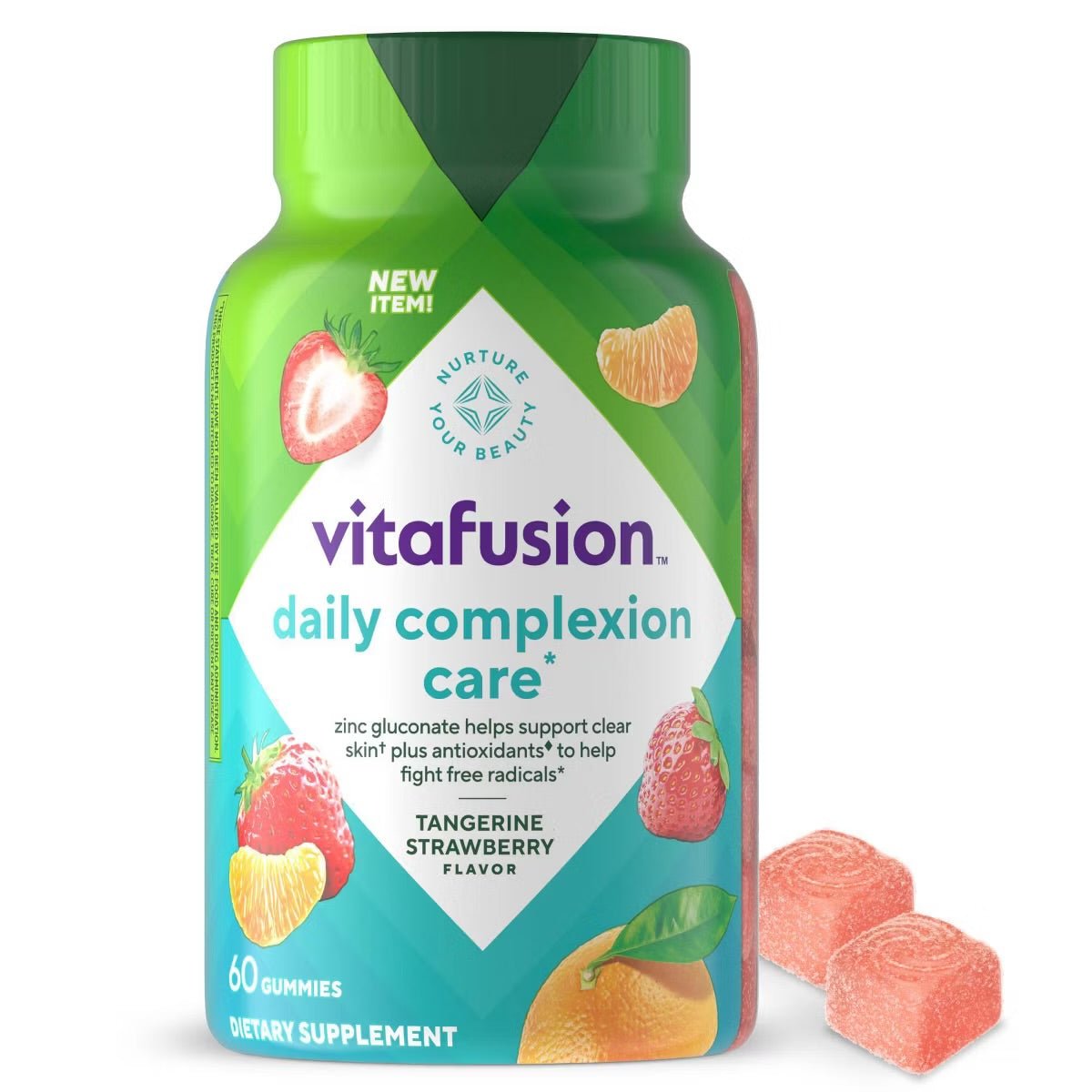 BDFED3D2-A9E4-454E-8B91-A09260A5A112.jpg Vitafusion Daily Complexion Care, Zinc with Vitamins C & E, 60 Gummies