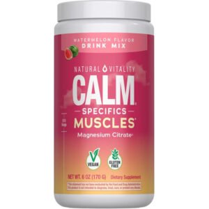 Natural Vitality CALM Specifics Muscles, Magnesium Citrate Drink Mix, Watermelon, 170 g
