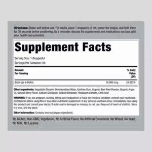 PipingRock Liquid Biotin 10,000 mcg, Strawberry - view 2