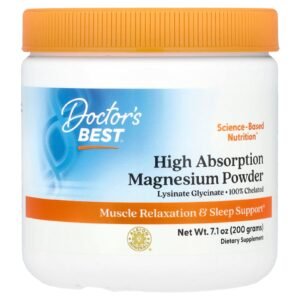 Doctor's Best High Absorption Magnesium Lysinate Glycinate Powder, 200 g