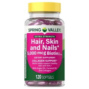 Spring Valley Hair, Skin & Nails Extra Strength with Collagen, 5,000 mcg Biotin, 120 Tablets