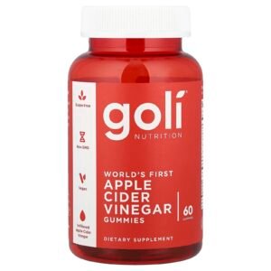 Goli Apple Cider Vinegar Gummies with B12, Beetroot & Pomegranate, 60 Count