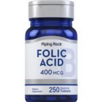 PipingRock Folic Acid 400 mcg, 250 Tablets