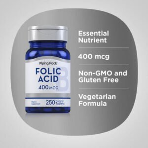PipingRock Folic Acid 400 mcg, 250 Tablets - view 2