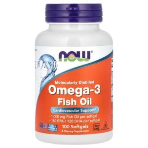 Now Foods Omega-3 Fish Oil 1,000 mg (180 EPA / 120 DHA), 100 Softgels