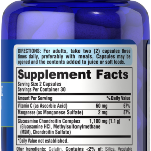 Puritan's Pride Glucosamine Chondroitin Complex with MSM, Vitamin C & Manganese, 60 Capsules - view 2