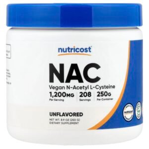 Nutricost NAC N-Acetyl L-Cysteine Powder, Unflavored, 250 g