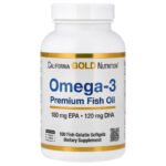 California Gold Nutrition Omega-3 Premium Fish Oil 1,100 mg, 100 Softgels