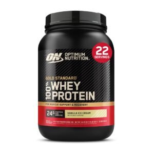 Optimum Nutrition Gold Standard 100% Whey Protein Powder, Vanilla Ice Cream, 680 g (22 Servings)